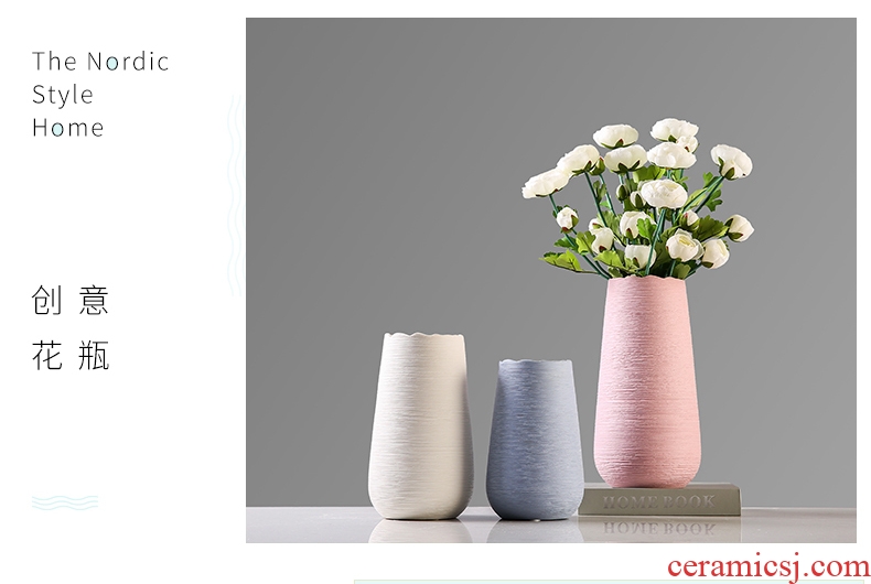 I and contracted vase furnishing articles sitting room flower arranging color drawing ceramic vases, Nordic home dried flower adornment