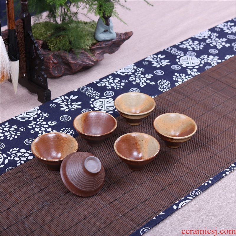 Household ceramics firewood retro kylix kung fu tea set tea cups hat to a cup of tea light cup 6 pack