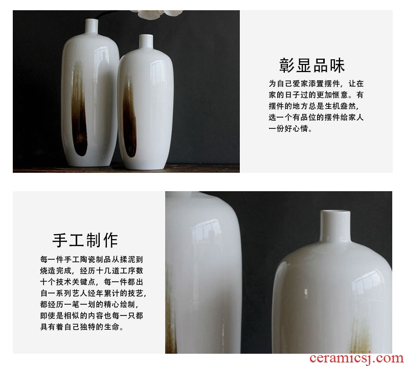 Vase furnishing articles ceramic modern new Chinese style decoration club dried flowers, household soft outfit example room sitting room porch receptacle