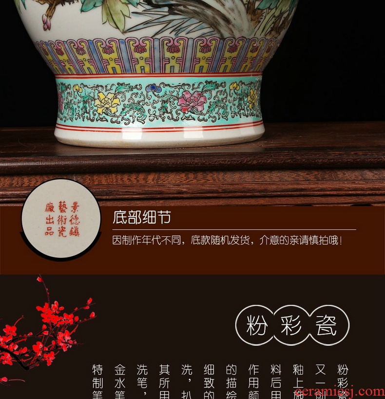 Jingdezhen ceramics factory goods hand - made pastel ears big flower peony vase household handicraft furnishing articles
