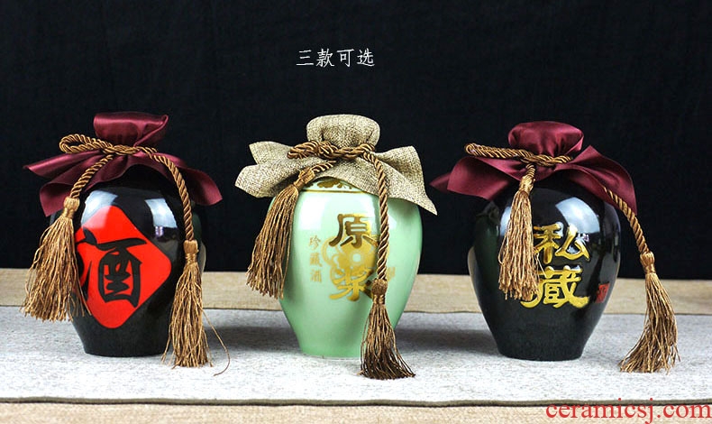 Many optional jingdezhen ceramic bottle wine jar empty bottle seal wine jugs home hip flask 3 kg