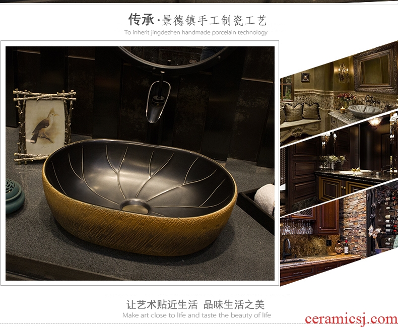 Restore ancient ways the stage basin bathroom ceramic oval rectangular face basin of wash one mini lavatory basin