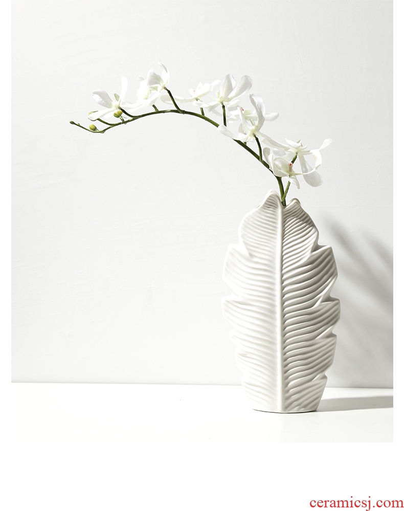 Mr Han mei home sitting room vase furnishing articles modern flower implement ceramics three - piece white vase decoration decoration