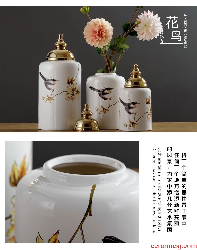 Jingdezhen ceramic furnishing articles gold - plated vase European - style home sitting room porch table desktop decoration ideas