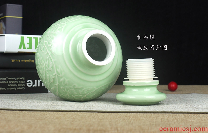 Many optional jingdezhen ceramic bottle wine jar empty bottle seal wine jugs home hip flask 3 kg