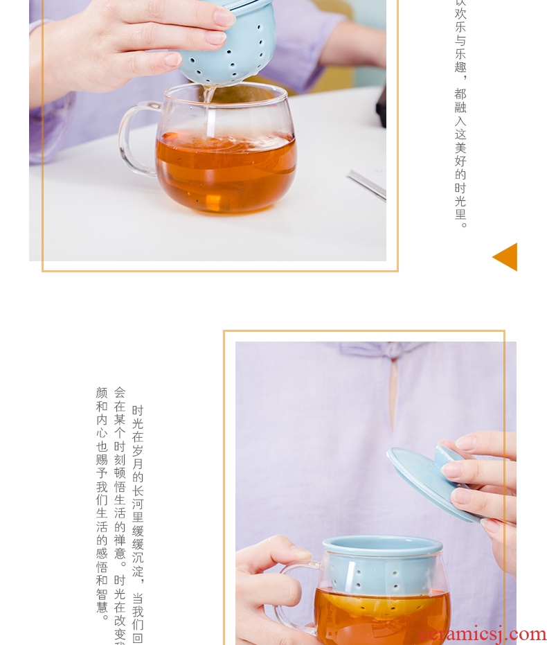 Friend is ceramic filter glass office tea scented tea cups of green tea tea cup, individual leisure cup of water glass