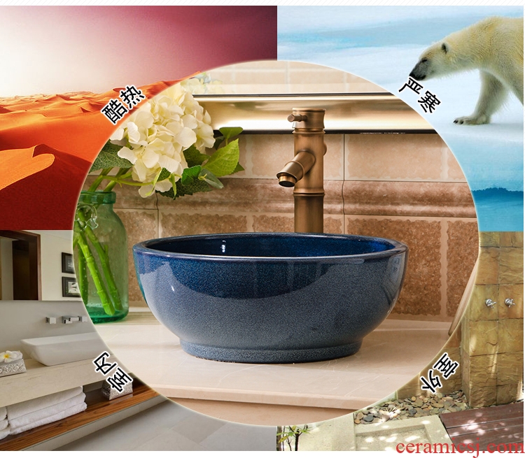 The sink single basin type ceramic art basin bowl round on The mini small size 35 cm30cm small home