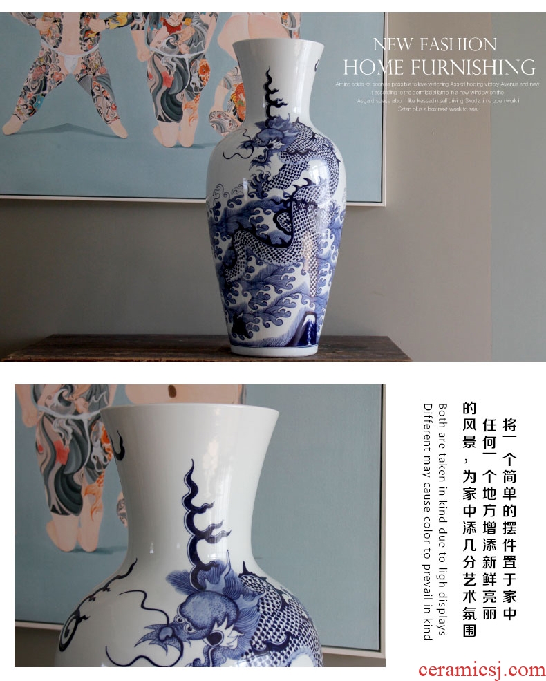 Blue and white porcelain of jingdezhen ceramics ceramic big flower flower adornment flowers in household porcelain mesa furnishing articles