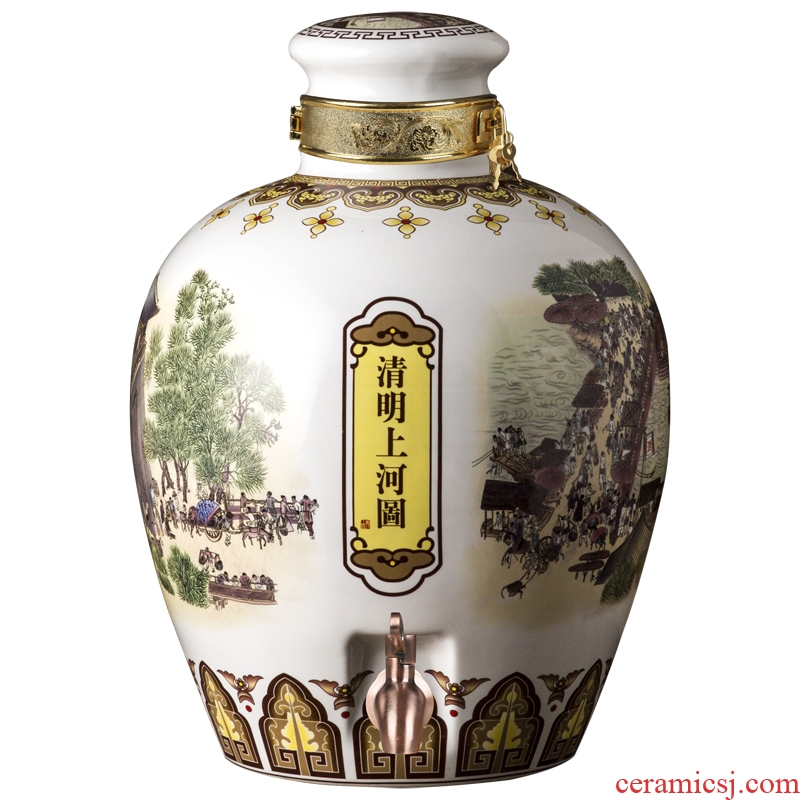 Jingdezhen ceramic jars with leading sealing mercifully it hip wine clear figure 10 jins 20 jins 30 jins