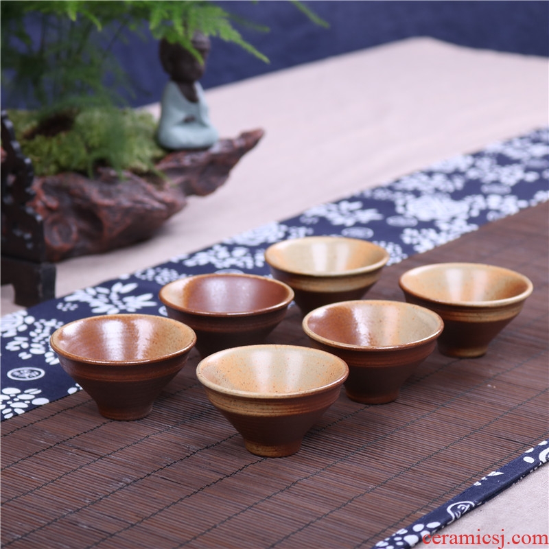 Household ceramics firewood retro kylix kung fu tea set tea cups hat to a cup of tea light cup 6 pack