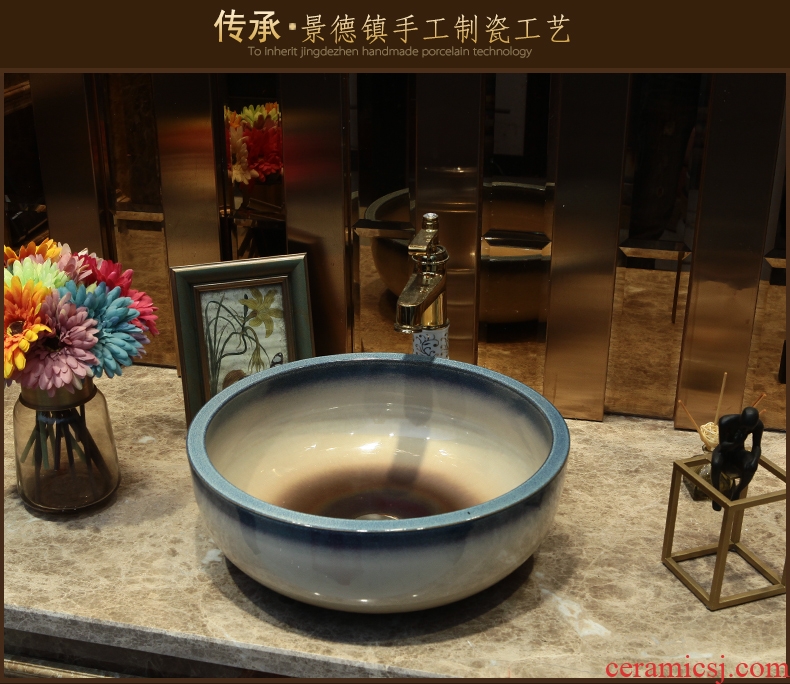 On the ceramic bowl round European art basin sink basin bathroom sinks sink basin China shipping