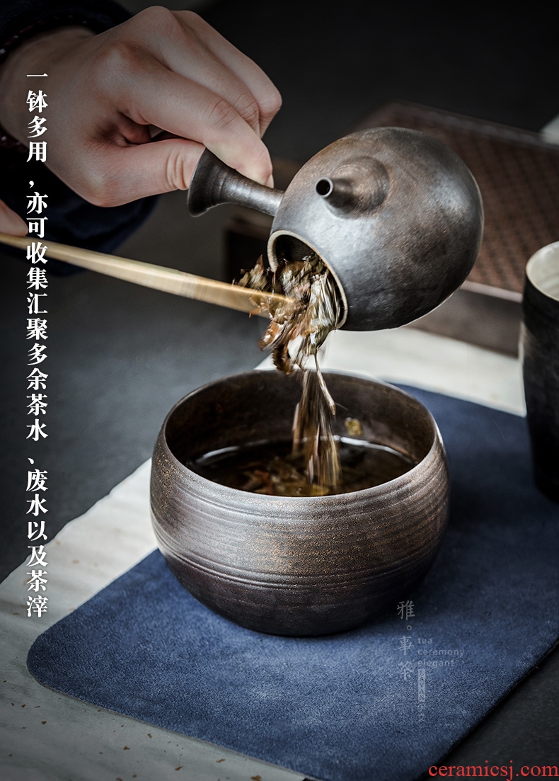 Hand made iron glaze tea to wash to the ceramic ware of large wash cup of the tea set accessories cup home writing brush washer bath