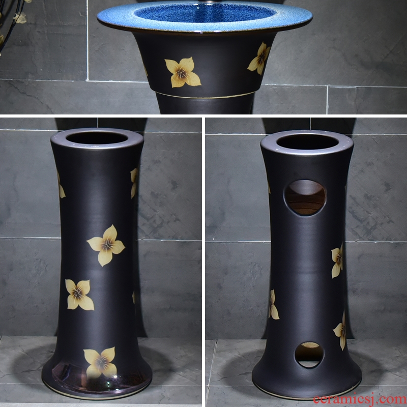 Floor sink basin simple column lucky flower ceramic lavatory toilet one ceramic POTS