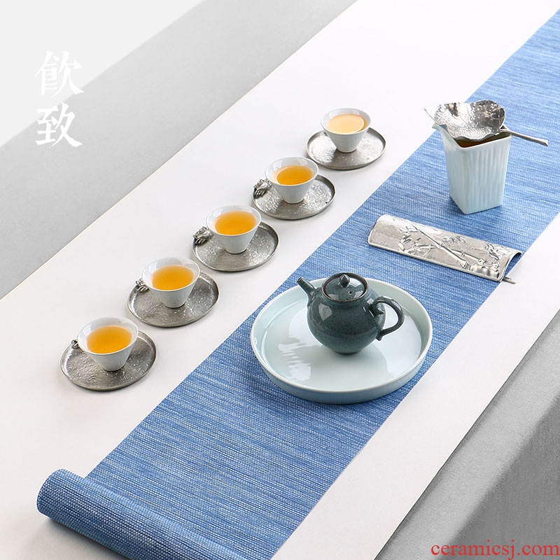 Ultimately responds green tea CiHu socket socket to round ceramic Japanese pot of water dry terms Taiwan zen have pot tray of tea tea tray