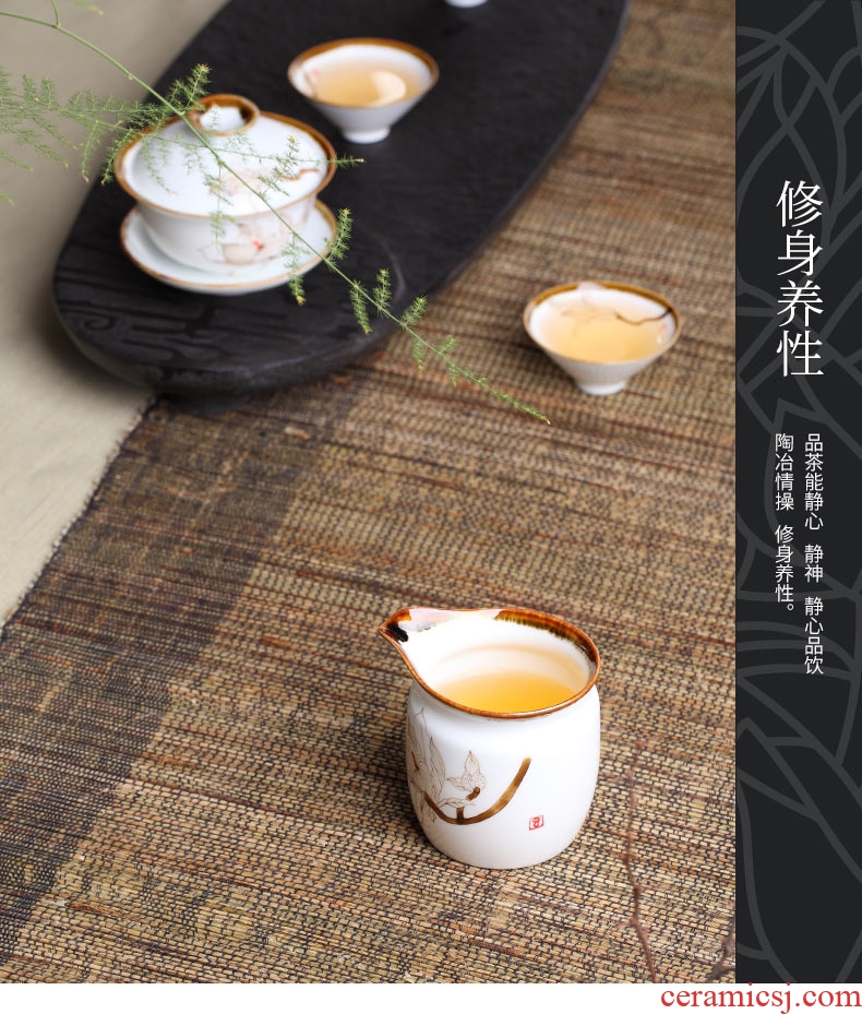 Ultimately responds to jingdezhen hand - made ceramic fair keller kung fu tea accessories pour tea cup and a cup of tea, Japanese sea points