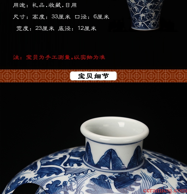 Jingdezhen is ceramic vase high - grade porcelain carving hand - made tenglong vase was the study of Chinese style household furnishing articles