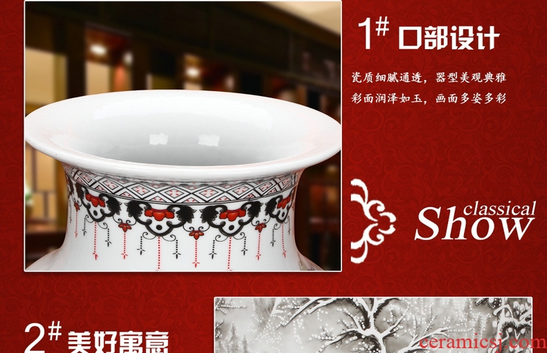 Jingdezhen ceramics powder enamel khe sanh Snow White gourd scene of large vases, modern Chinese style household furnishing articles