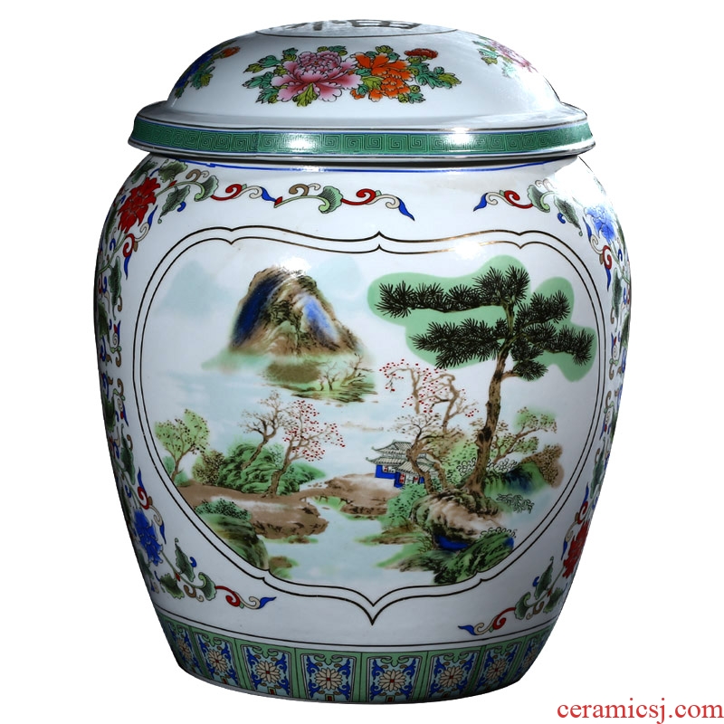 Jingdezhen ceramic urn burial articles large double cover ceramic cinerary urn burial removal tank of ashes