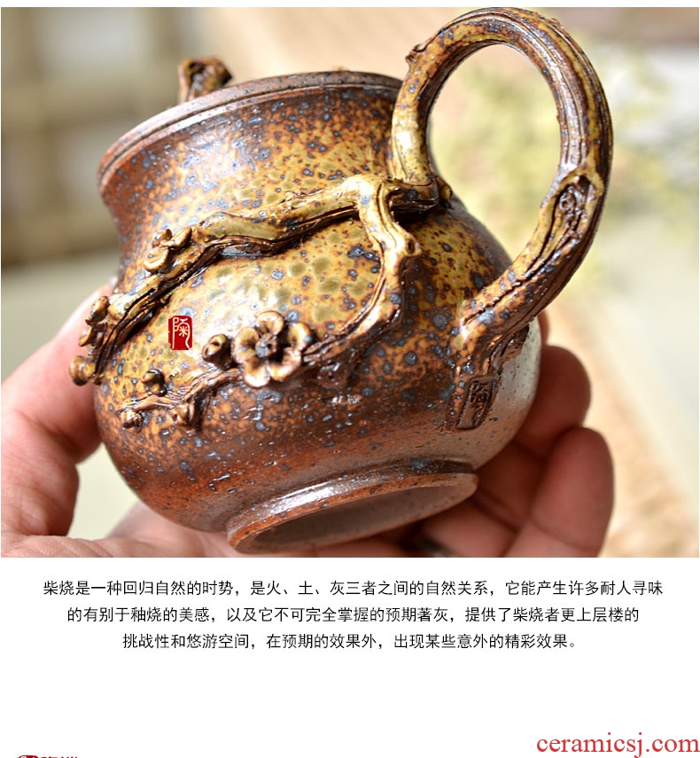 Tao fan manual undressed ore coarse ceramic filter name plum flower ceramic teapot hand hand grasp to burn pot of a blastocyst teapot tea sets