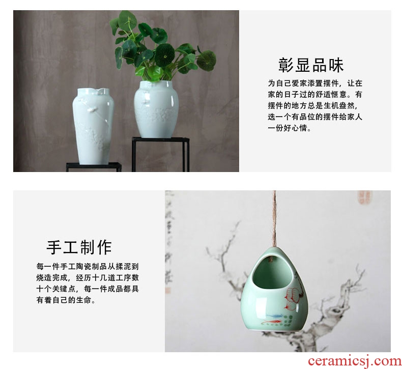 Small mini vase, jingdezhen ceramic Nordic manual creative contracted hydroponic water raise money plant flowers, furnishing articles