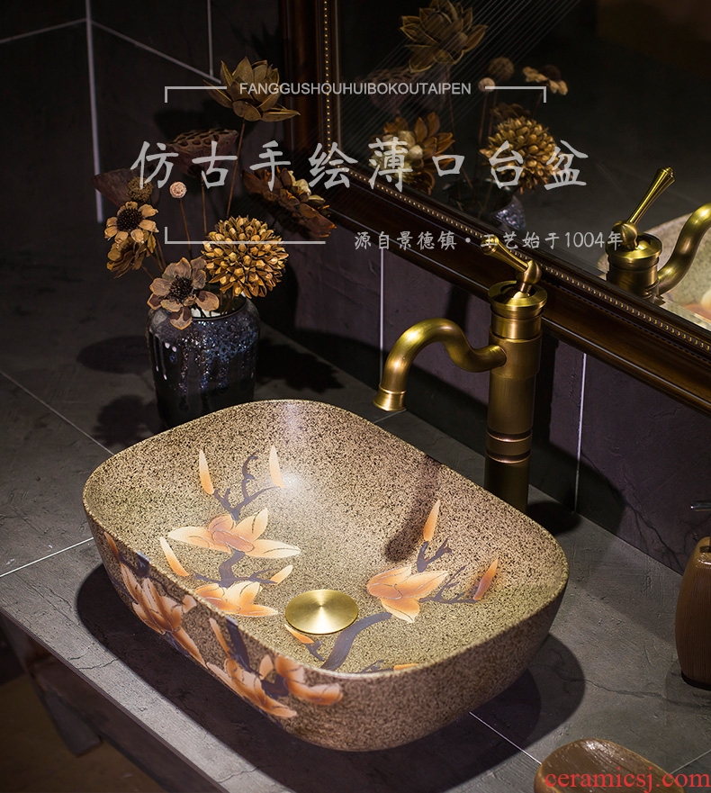 Ceramic art stage basin basin small toilet lavabo, oval marble sinks basin is contracted