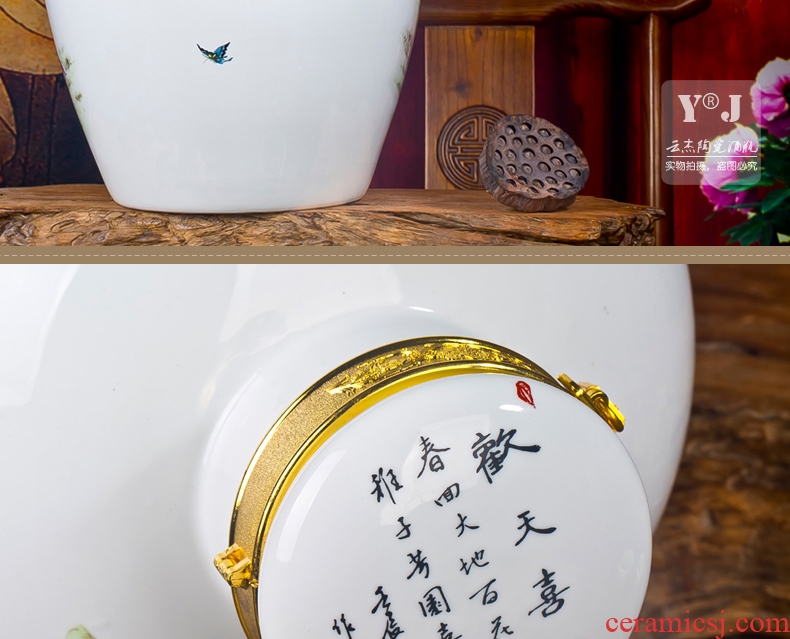 Jingdezhen ceramic jar 20 jins 30 jins 10 jins bottle barrels of wine bottle liquor jar of wine