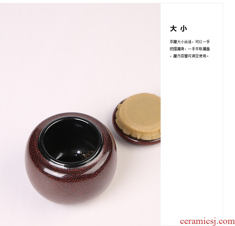 The Product oil droplets temmoku glaze ceramic porcelain remit caddy fixings moisture preservation container seal pot tea, black tea, green tea
