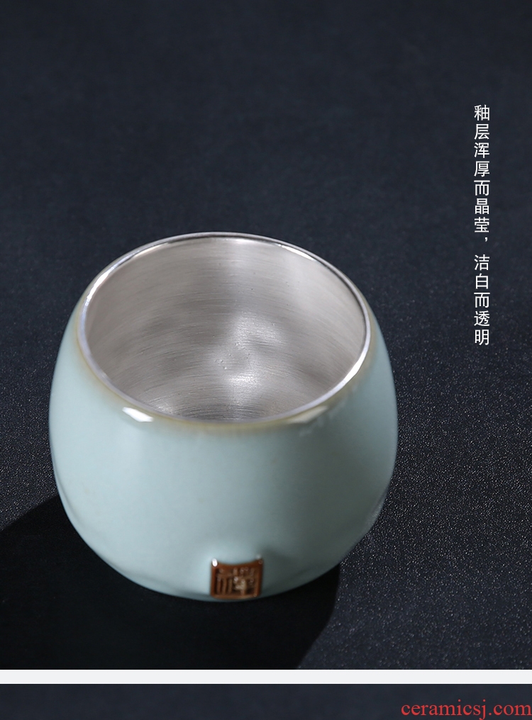 The Product of the ruzhou your up porcelain remit coppering. As silver mine loader silver cup sample tea cup ceramic personal master cup by hand