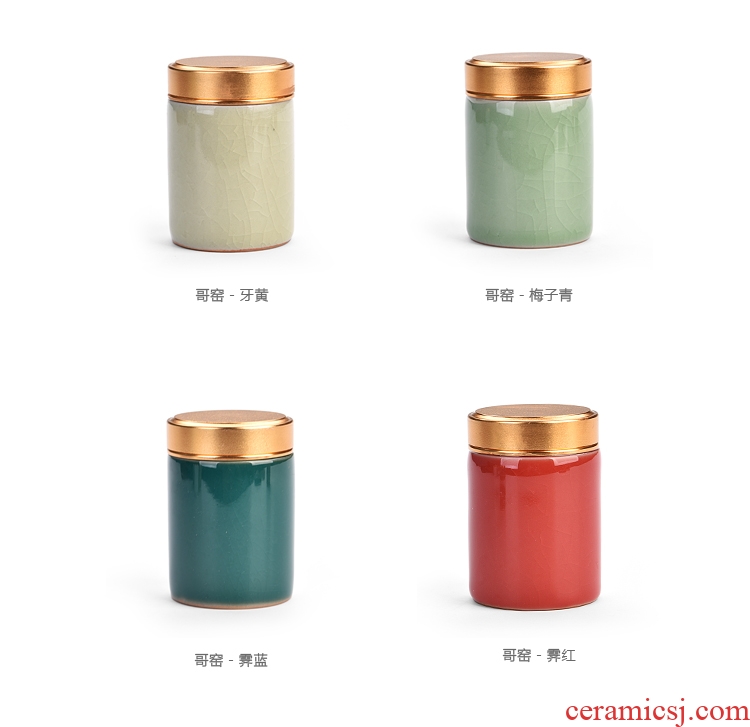 The -quiet mini caddy fixings longquan celadon work save small POTS ceramic POTS seal tea boxes