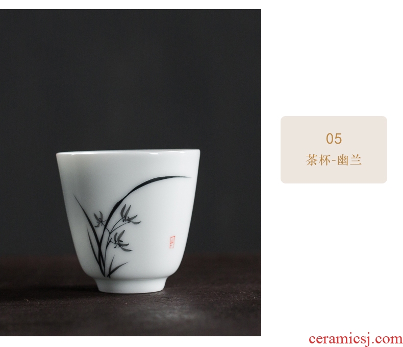 Famed hand - made high kung fu tea cup by patterns loose load sample tea cup small single ceramic tea cup individual cups