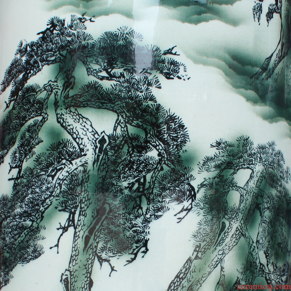 Jingdezhen ceramics ink color landscape jin rust was large vase Chinese sitting room adornment is placed