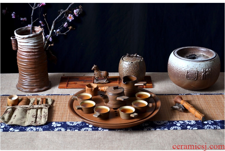 Tao fan ceramic tea tea tray tray manually round tray filling clay kung fu tea set ceramic tea tea