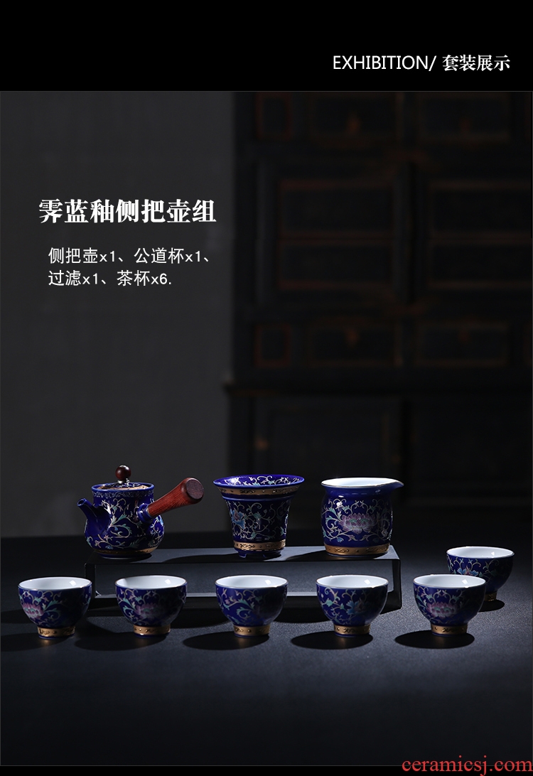 The Product of jingdezhen porcelain remit gathers up flowers suit pastel rolling tureen the see colour white porcelain tea tea set manually