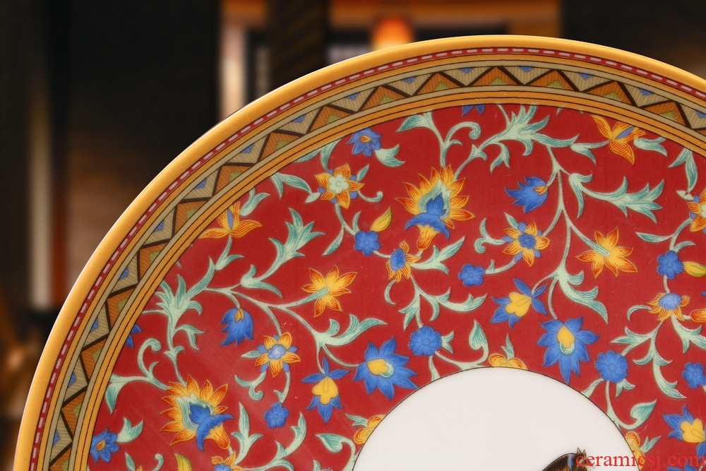 Jingdezhen ceramics European horse flowers faceplate hang dish plate modern household adornment furnishing articles