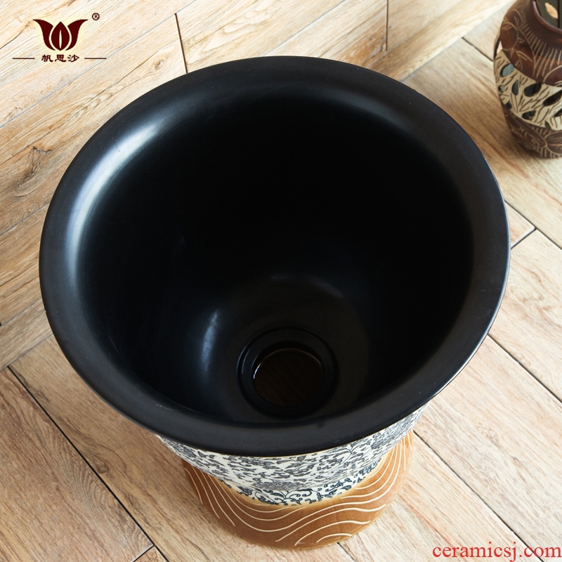 Jingdezhen blue and white mop pool toilet hand - made the mop pool balcony art ceramic mop pool floor mop basin
