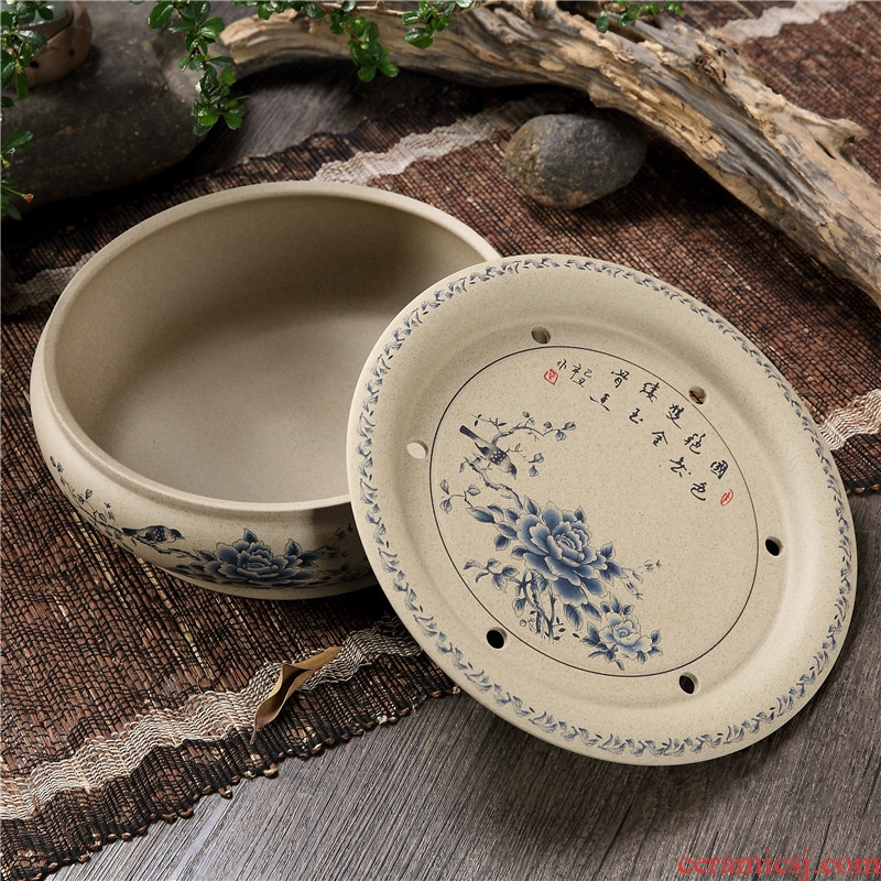 Household utensils ceramic purple sand coarse pottery circular circle water kung fu tea tray was single ship tea tea tea set Japanese sea