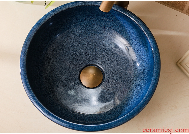 The sink single basin type ceramic art basin bowl round on The mini small size 35 cm30cm small home