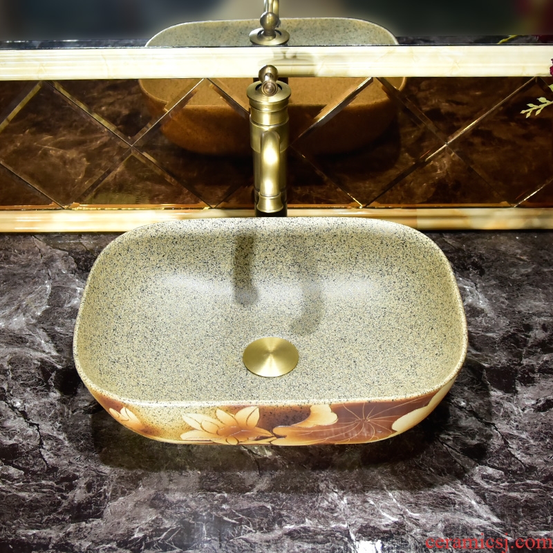 Art stage basin rectangle American ceramic lavatory basin European toilet stage basin that wash a face to wash your hands