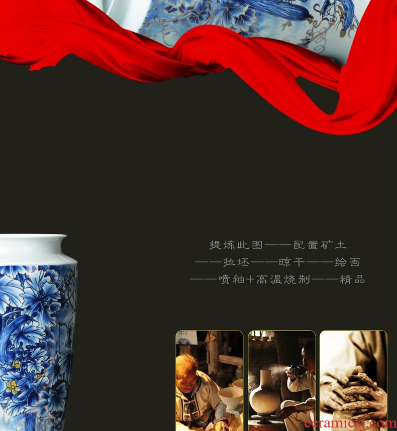 The see colour blue and white porcelain of jingdezhen ceramics vase longevity figure vase old man birthday gift furnishing articles of handicraft