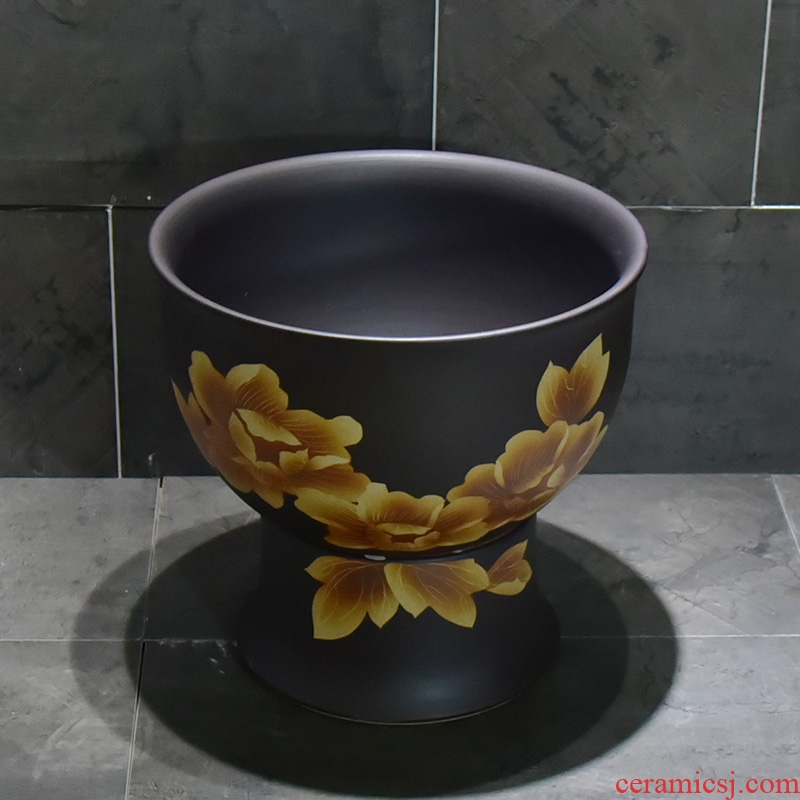 Jingdezhen ceramic golden peony mop pool home antique art restoring ancient ways is the balcony toilet easy mop pool