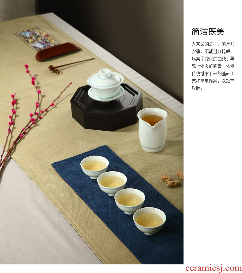 Ultimately responds to the xuan wen hand - made tea sea of blue and white porcelain tea set and a cup of large - sized ceramic fair keller kongfu tea machine accessories