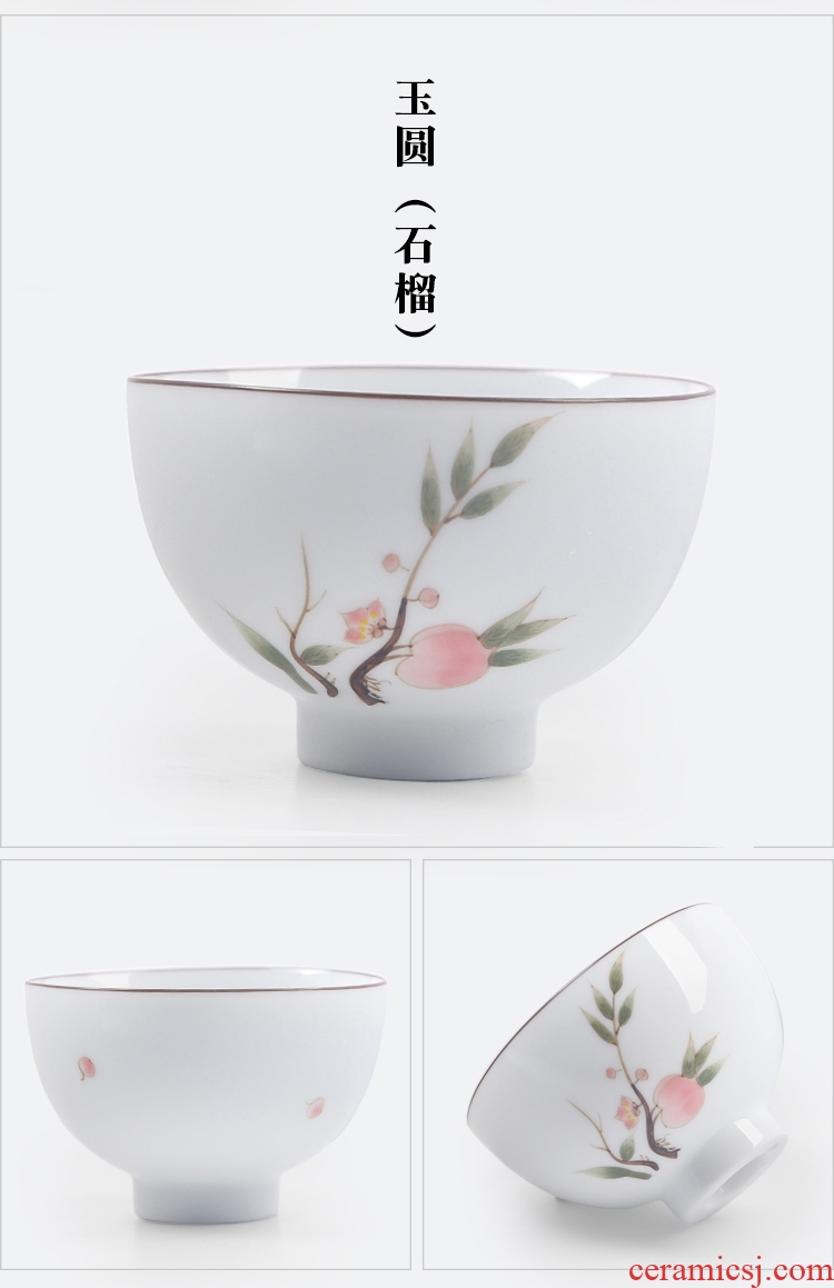 The Product porcelain remit dehua white porcelain jade round cup single ceramic tea cup sample tea cup personal master cup by hand