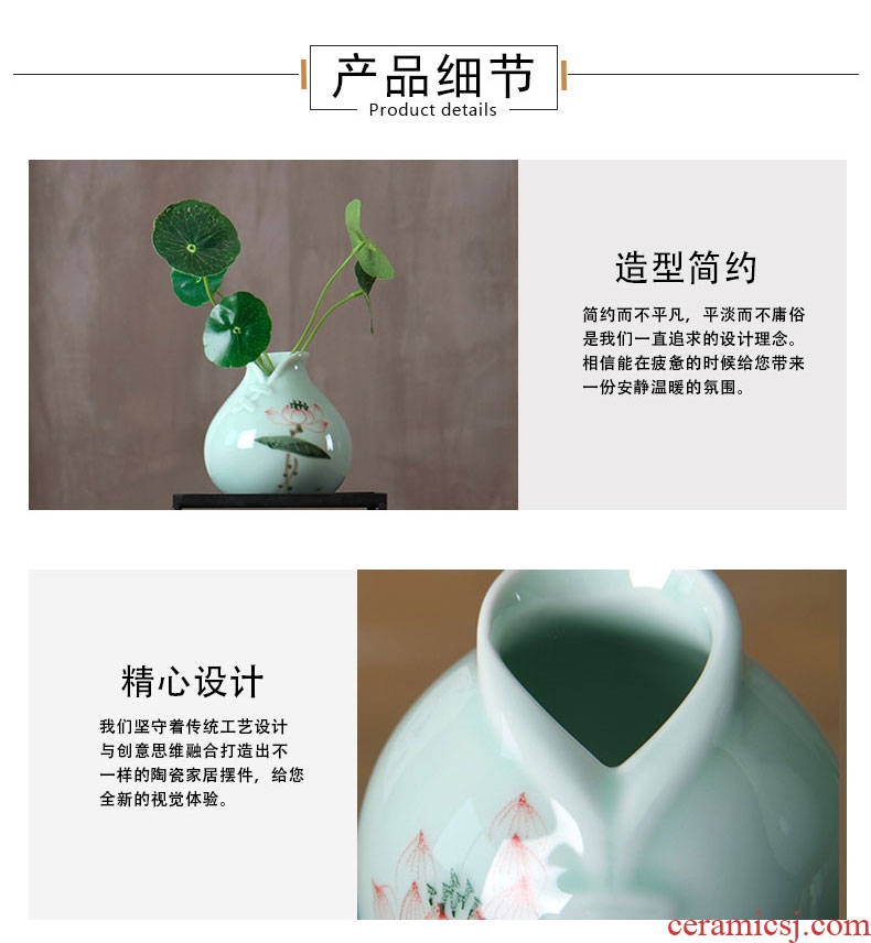 Small mini vase, jingdezhen ceramic Nordic manual creative contracted hydroponic water raise money plant flowers, furnishing articles