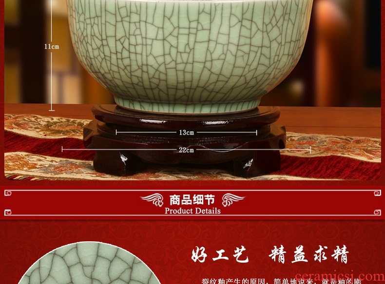 Jingdezhen ceramic antique officer elder brother up with crack open a piece of big bowl of green storage tank can act the role ofing is tasted furnishing articles