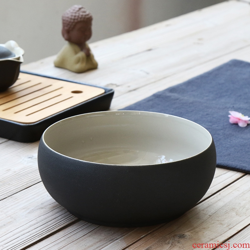 Chen xiang, black pottery tea wash to wash to the ceramic kung fu tea set large tea accessories cup writing brush washer water jar