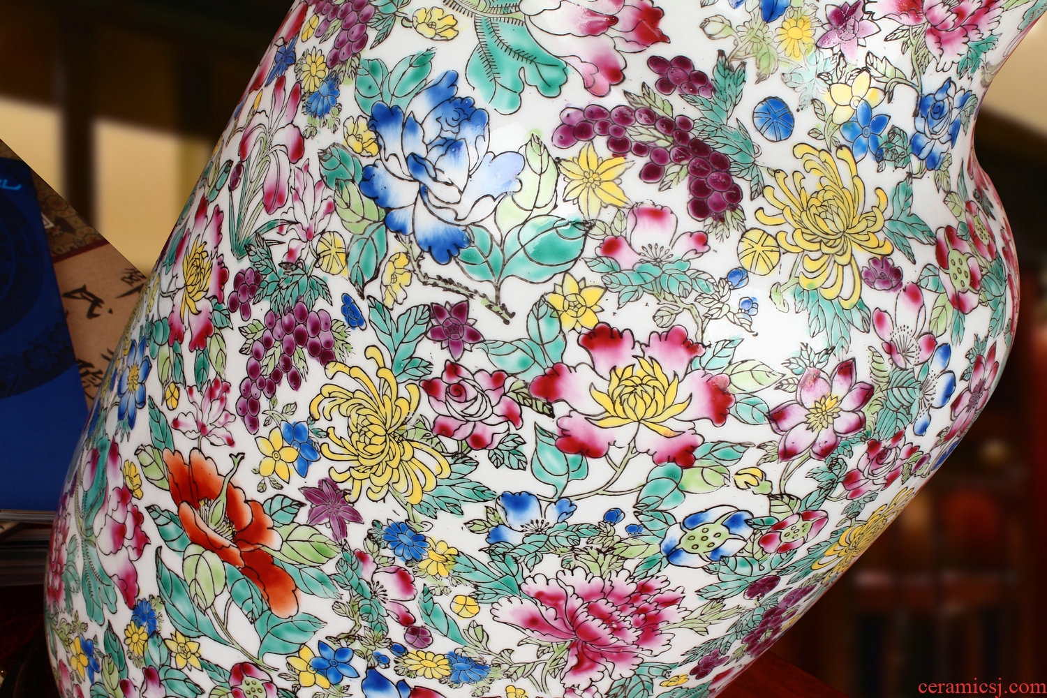 Jingdezhen ceramics all hand - made porcelain factory white flower idea gourd vase of large Chinese style household furnishing articles