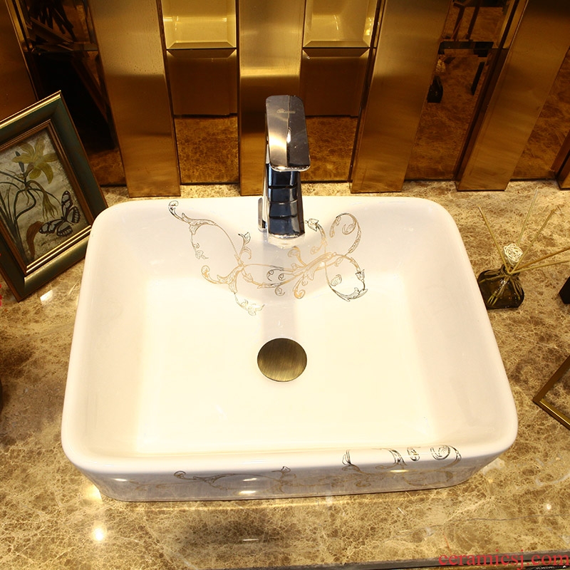 Square ceramic art contracted Europe type toilet stage basin basin sink to wash to the pool that wash a face basin that wash a face