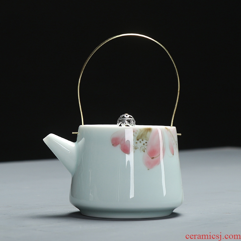 Chen xiang hand - made jingdezhen ceramic teapot manual single pot of girder pot teapot kung fu tea set filter pot