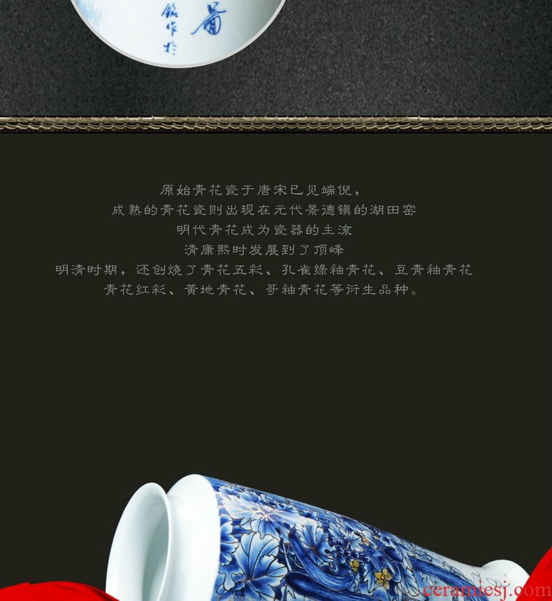 The see colour blue and white porcelain of jingdezhen ceramics vase longevity figure vase old man birthday gift furnishing articles of handicraft