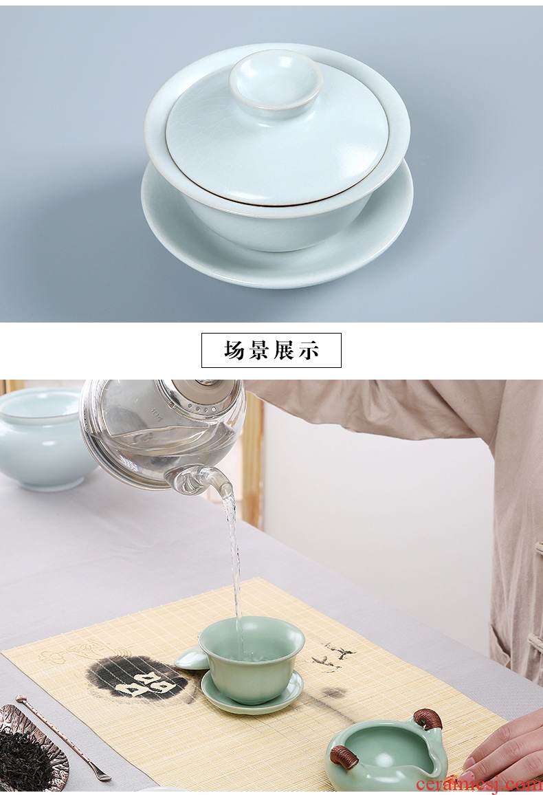 Passes on technique the up with your up tureen slicing can raise large three just tea for porcelain ceramic kung fu tea cups